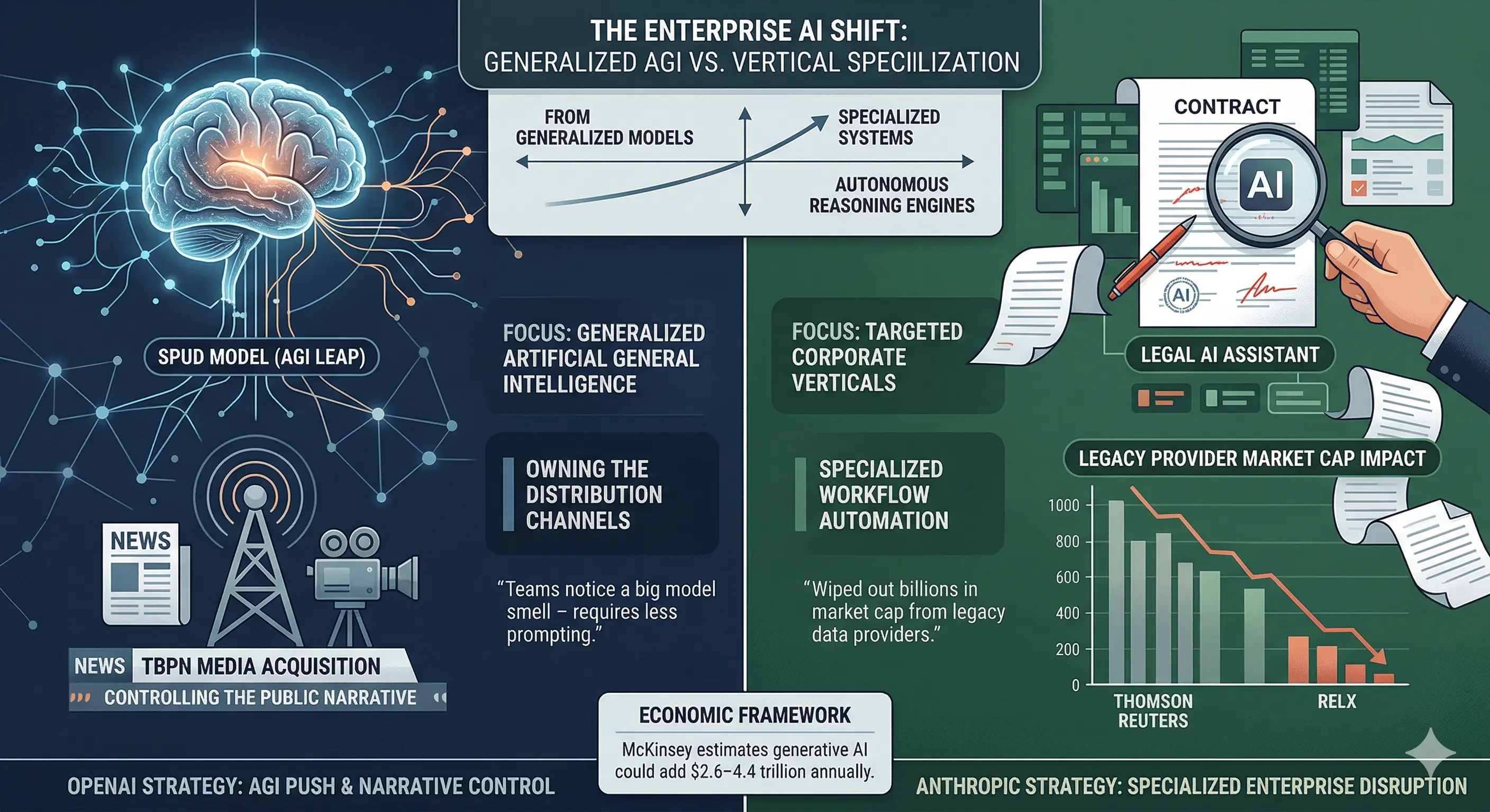 OpenAI's 'Spud' & TBPN Acquisition vs. Anthropic's Legal AI: The Enterprise Shift